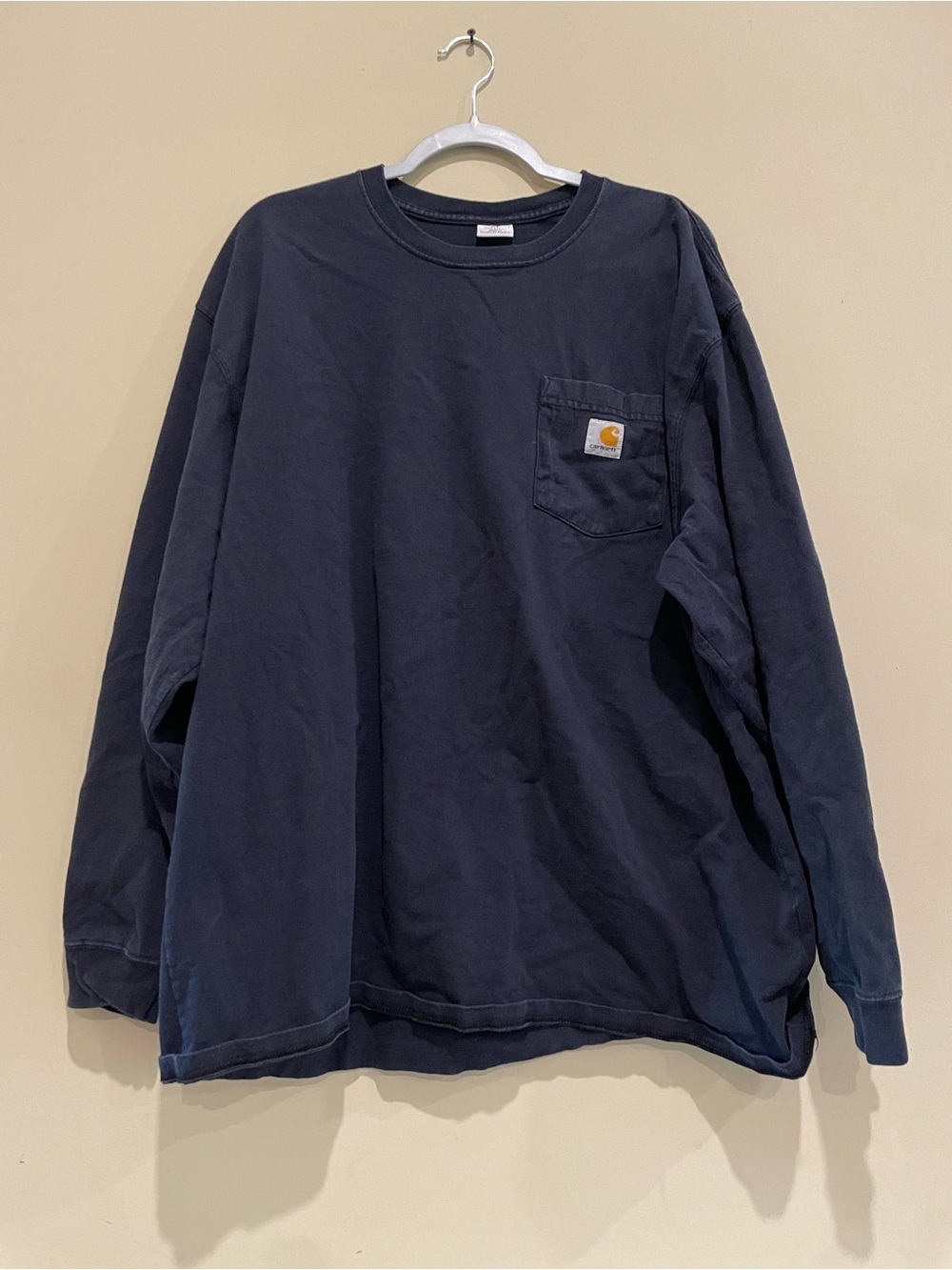 Carhartt Navy Pocket Long Sleeve Tee Men's XL